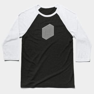Optical Illusion (Impossible Minimal B & W Lines) Baseball T-Shirt